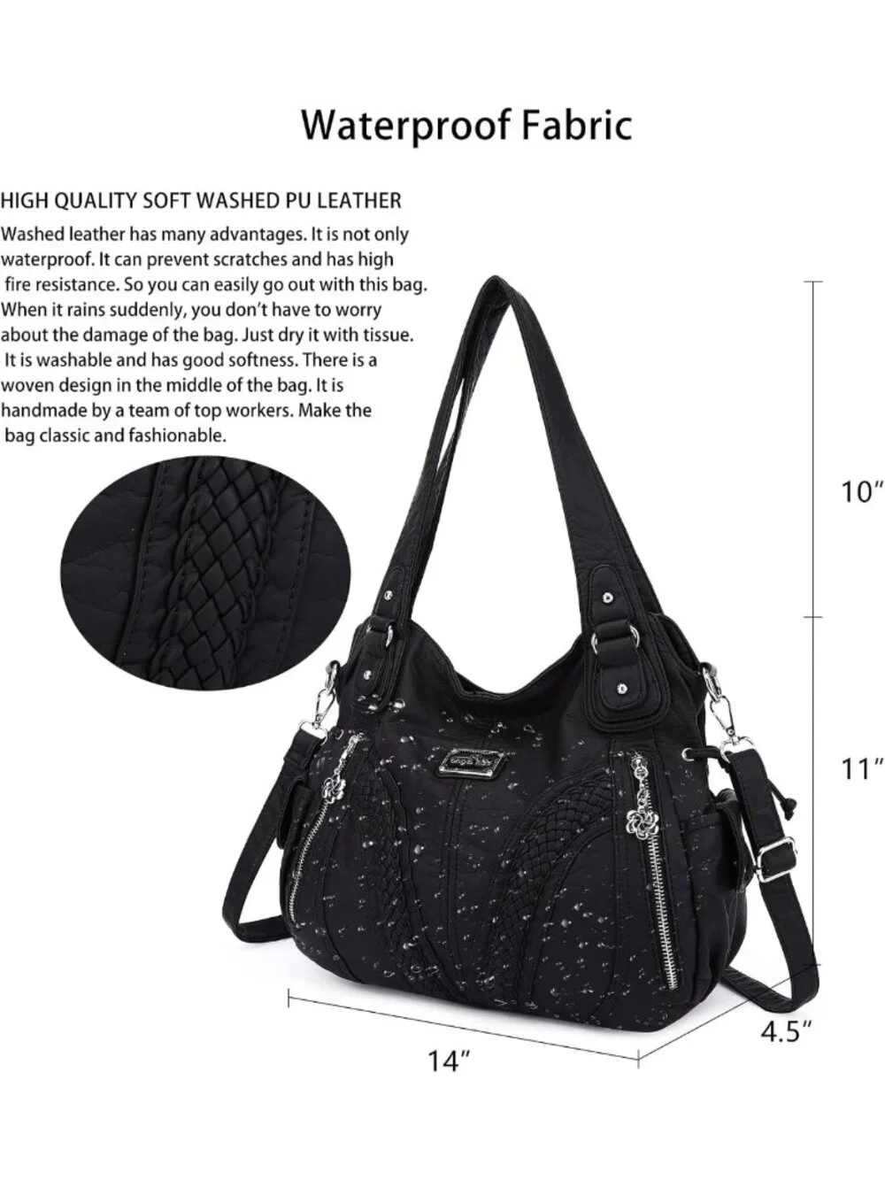 Stylish Women's Tote Bag - Fashionable Shoulder Satchel in Washed Synthetic